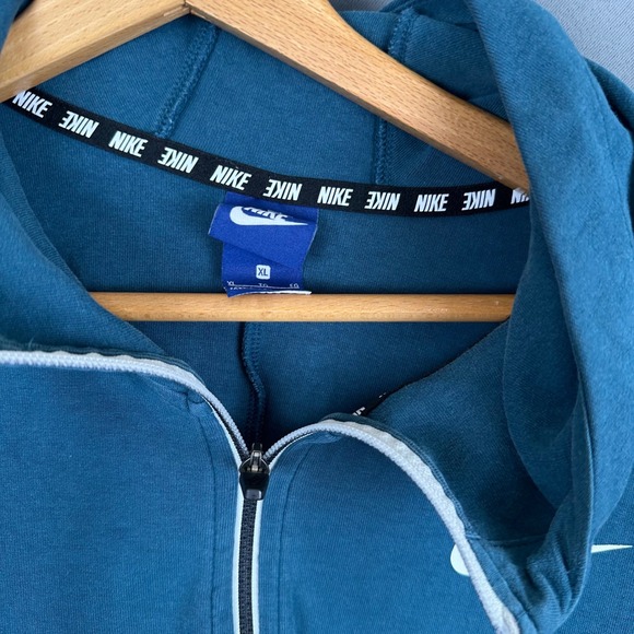 Nike Mens Full Zip Hoodie Teal Blue Swoosh Logo XL Sportswear AJ6318-401 - Picture 4 of 8